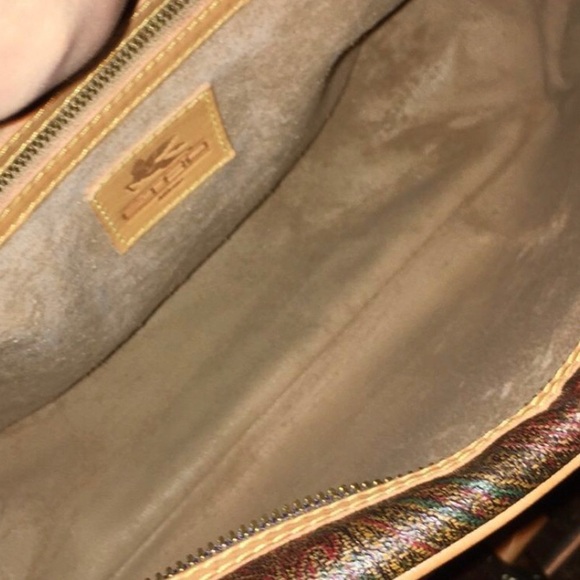 M ETRO Milano Paisley Coated Canvas Leather Crossbody Messenger Laptop Bag - Picture 5 of 17